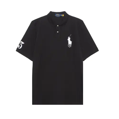 Polo Ralph Lauren SS22 Men Printed Solid Short Sleeve Polo Shirt Black