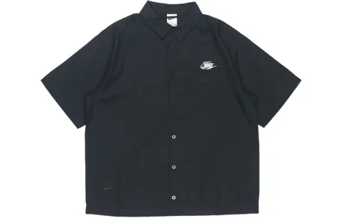 Nike Shirts Men's Black Lapel Moderate Straight Fit