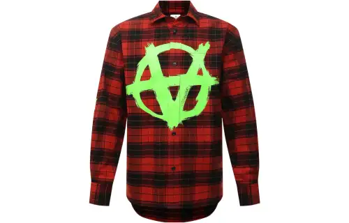 Vetements Plaid-Printed Flannel Long-Sleeved Shirt