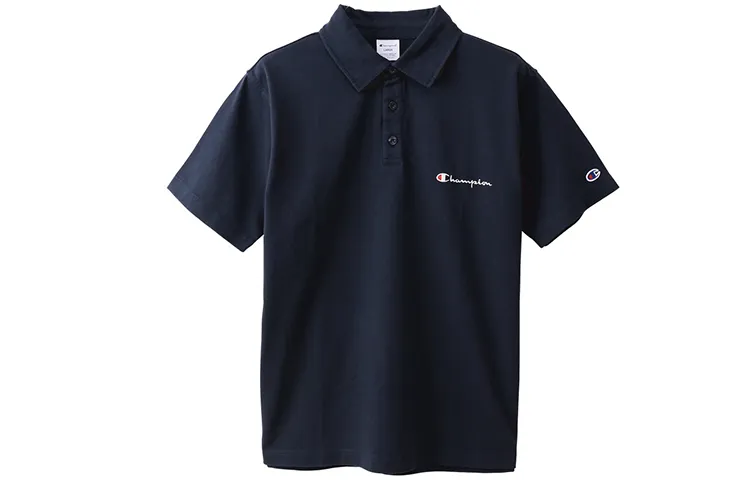 Champion Polo Shirt Japan Version Unisex Navy Blue