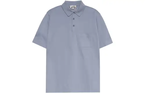 HERMES Polo Shirt Men's Sky Blue