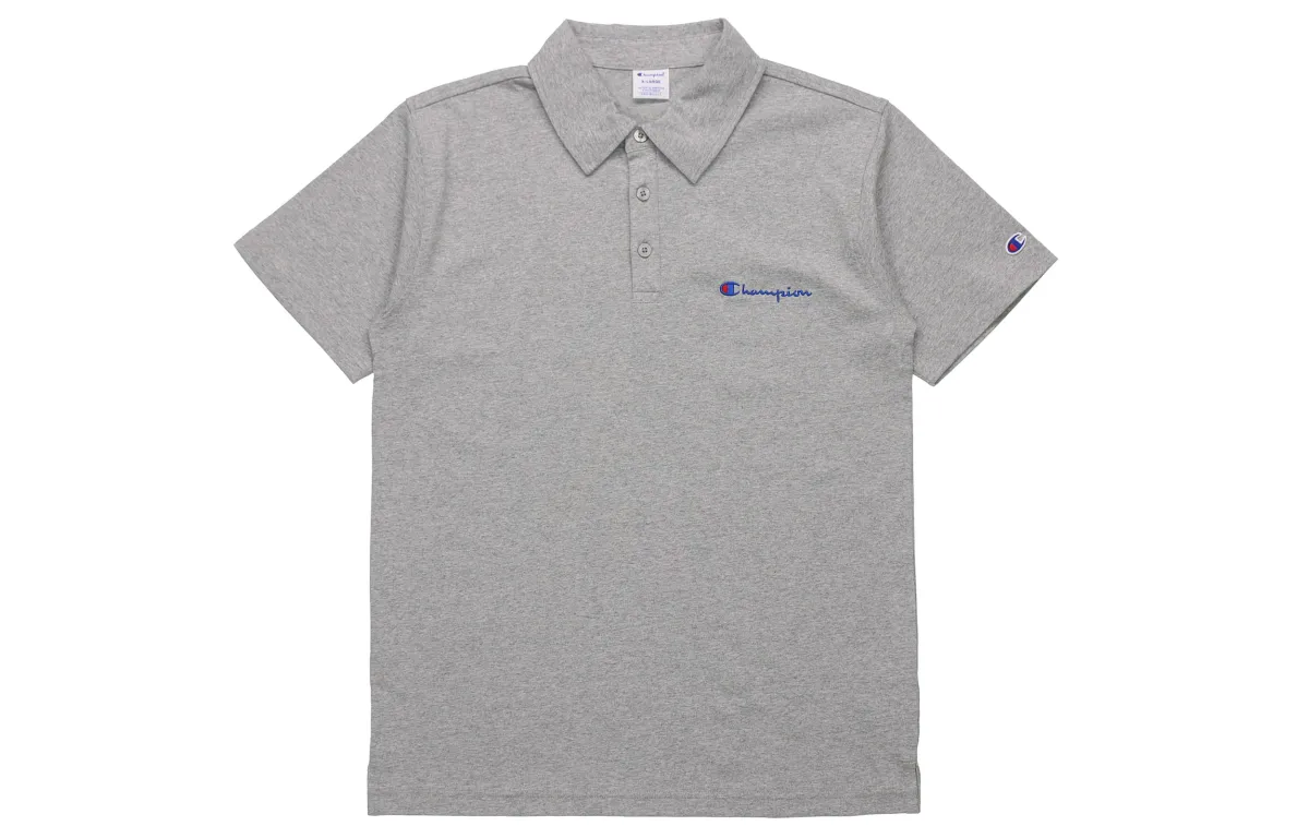 Champion Polo Shirt Japan Version Unisex Light Gray