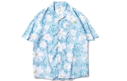Guuka Shirts Men's Lapel Moderate Hawaii