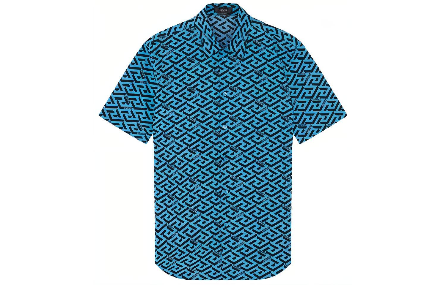Мужская рубашка Versace SS22 (синяя)