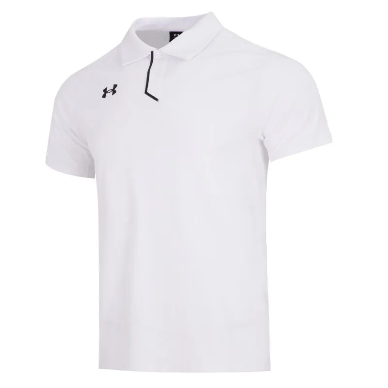 Under Armour Polo Shirts Men's White Polo Collar Moderate Straight Fit