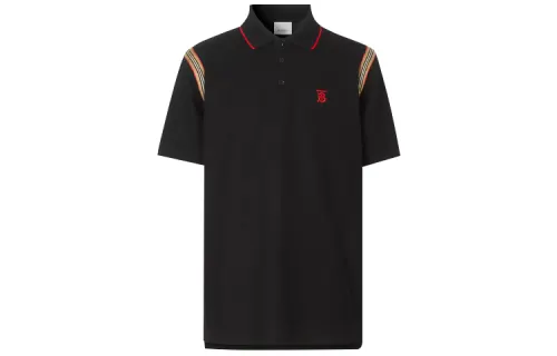 Burberry Polo Shirts Men's Black Moderate Straight Fit