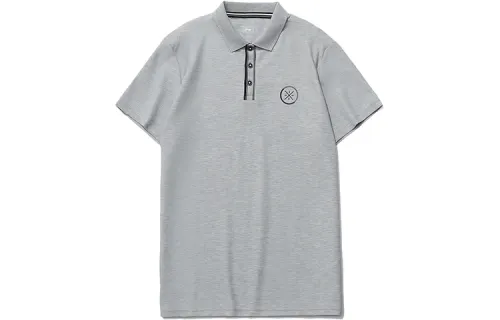 Li Ning Polo Shirts Men's Brick Gray Polo Collar Moderate Straight Fit