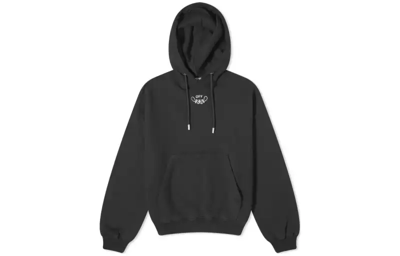OFF-WHITE bandana-embroidered cotton hoodie