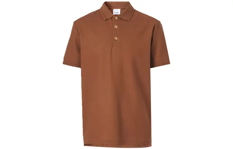 Burberry Polo Shirts Men's Orange Polo Collar Moderate Straight Fit