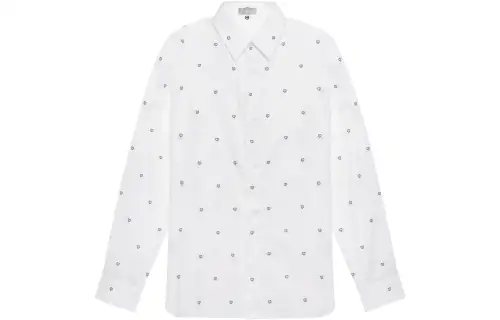 DIOR Quarterly New Products Shirts Men's White Lapel Moderate Shirt