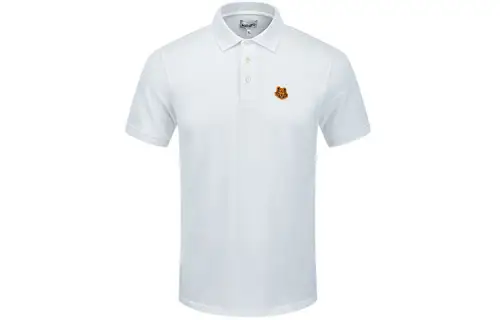 KENZO Polo Shirts Men's White Polo Collar Moderate Straight Fit