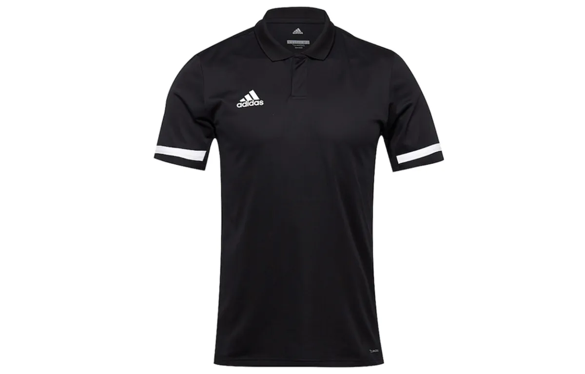 Adidas Polo Shirts Men's Black Polo Collar Moderate Straight Fit