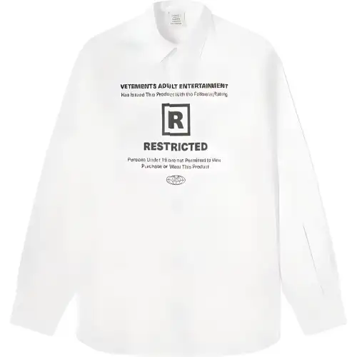 Vetements Shirts Men's White Polo Collar Moderate Shirt
