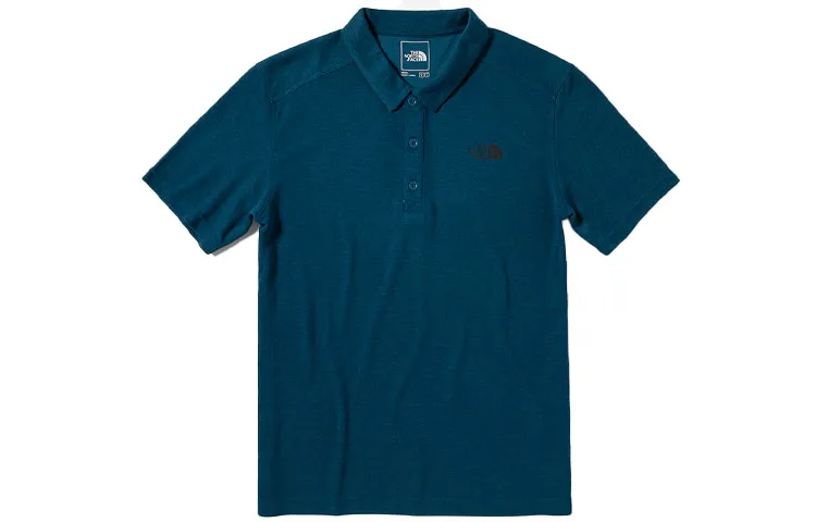 THE NORTH FACE Polo Shirts Men's Blue Polo Collar Moderate Straight Fit