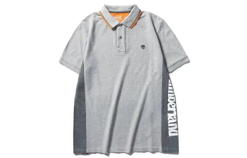 Timberland Polo Shirts Men's Gray Polo Collar Moderate Straight Fit