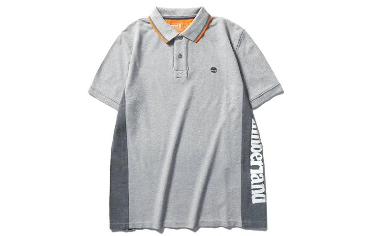 Timberland Polo Shirts Men's Gray Polo Collar Moderate Straight Fit