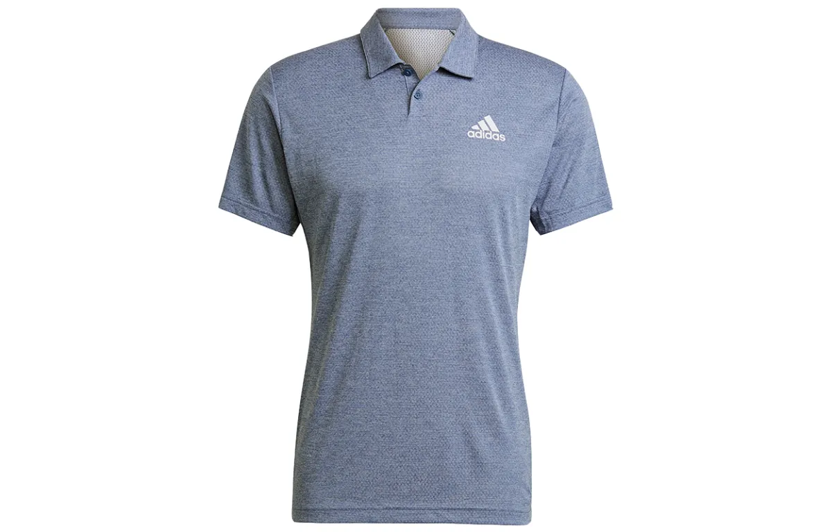 Adidas Polo Shirts Men's Blue Polo Collar Moderate Straight Fit
