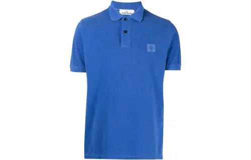 STONE ISLAND Polo Shirts Men's Marine Blue Polo Collar Moderate Other