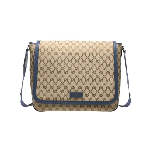 GUCCI GG Supreme Canvas Shoulder Bag, Crossbody Bag Medium Men's Ebony & Blue