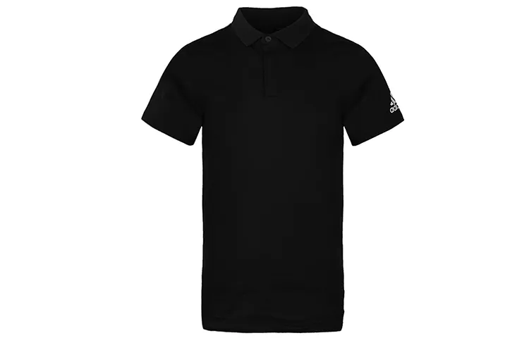 Adidas Polo Shirts Men's Black Polo Collar Moderate Straight Fit