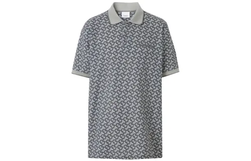 Burberry Polo Shirts Men's Gray Polo Collar Moderate Other