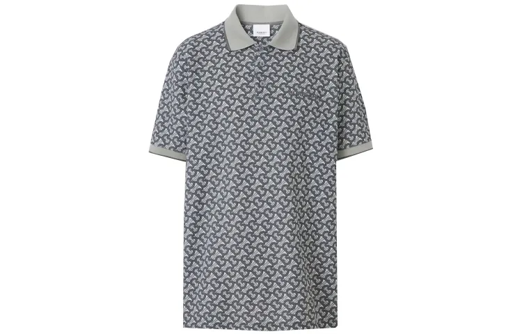 Burberry Polo Shirts Men's Gray Polo Collar Moderate Other