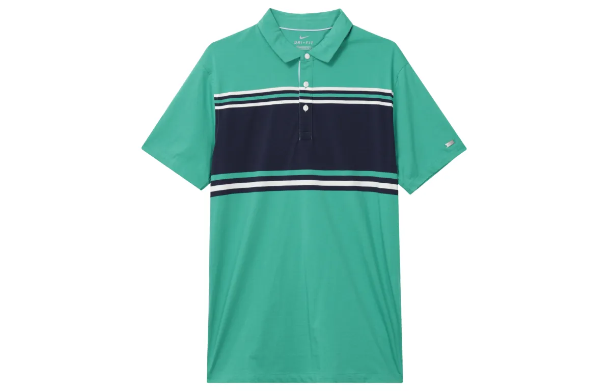 Nike Polo Shirts Men's Green Polo Collar Moderate Straight Fit