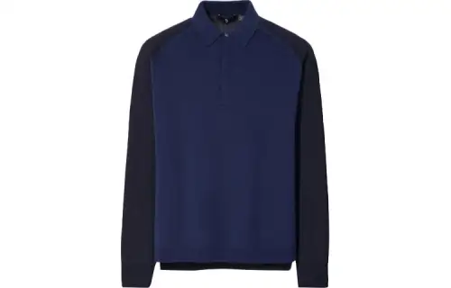 UNIQLO X JIL SANDER Jil Sander Polo Shirts Men's Blue Polo Collar Moderate Straight Fit
