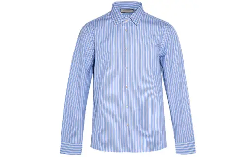GUCCI Shirts Men's Blue Pointed Collar Moderate Other