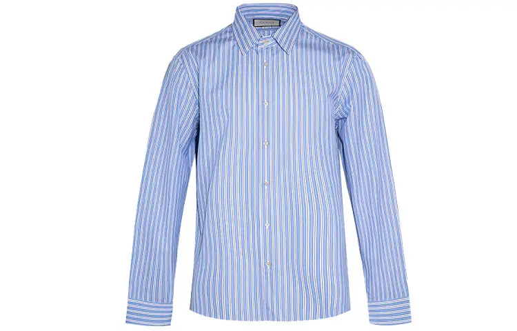 GUCCI Shirts Men's Blue Pointed Collar Moderate Other