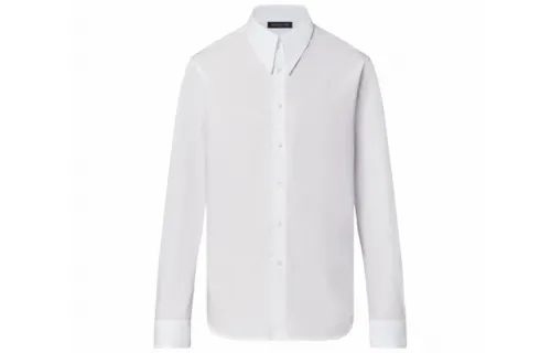 LOUIS VUITTON New Quarterly Products Of LV Shirts Men's White Pointed Collar Moderate