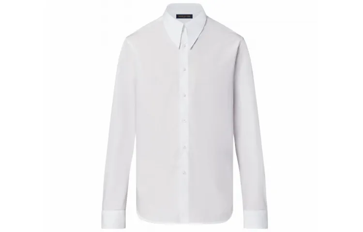 LOUIS VUITTON New Quarterly Products Of LV Shirts Men's White Pointed Collar Moderate