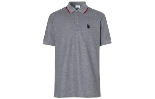 Burberry Polo Shirts Men's Gray Polo Collar Moderate Straight Fit
