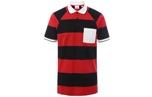 Burberry Polo Shirts Men's Red Polo Collar Moderate Straight Fit