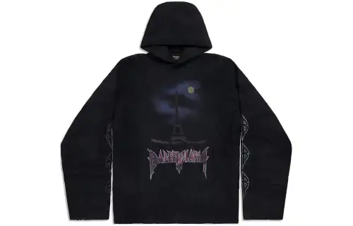 Balenciaga Paris Moon crinkled fleece hoodie