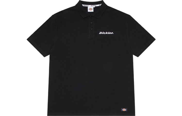 Dickies Polo Shirts Unisex Black Polo Collar Moderate Straight Fit
