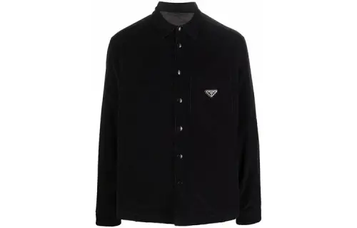 PRADA Shirts Men's Black Pointed Collar Moderate Other