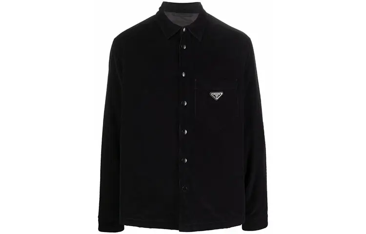 PRADA Shirts Men's Black Pointed Collar Moderate Other