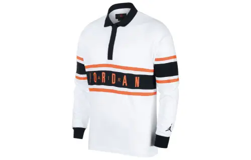Jordan Polo Shirts Men's White Polo Collar Moderate Straight Fit