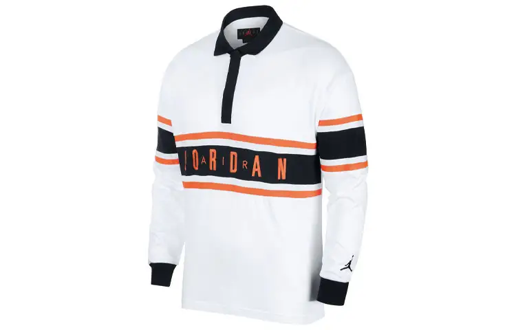 Jordan Polo Shirts Men's White Polo Collar Moderate Straight Fit