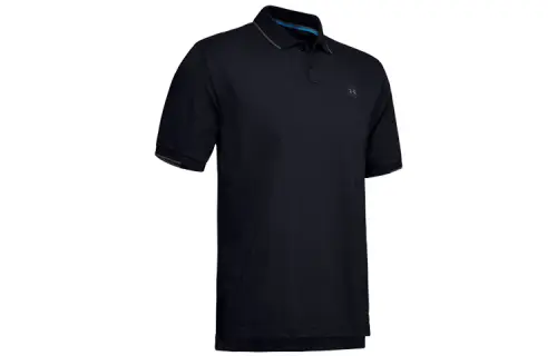Under Armour Polo Shirts Men's Black Polo Collar Moderate Straight Fit