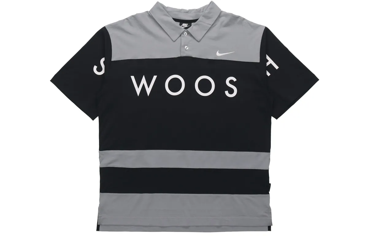 Nike Polo Shirts Men's Black Polo Collar Moderate Straight Fit