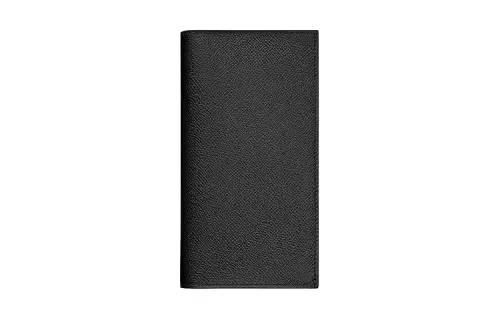 HERMES Citizen Twill Epsom Calfskin Wallet Women's Black