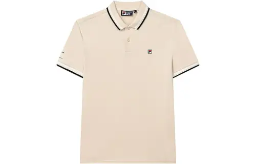 FILA Polo Shirts Men's Ecru Polo Collar Moderate Straight Fit