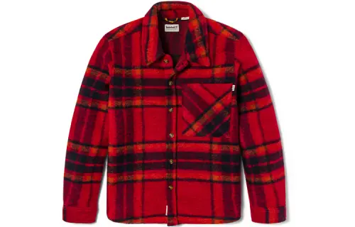 Timberland Shirts Men's Red Sage Lapel Thickened Shirt