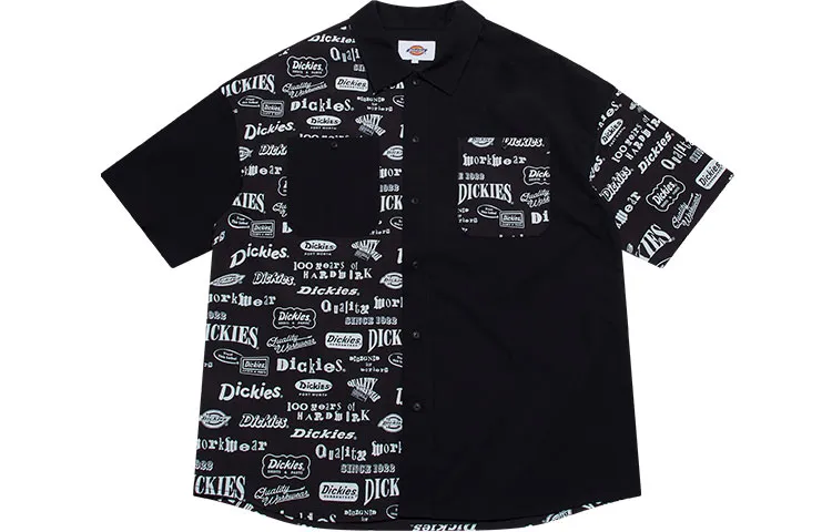 Dickies Shirts Unisex Black Lapel Moderate Shirt