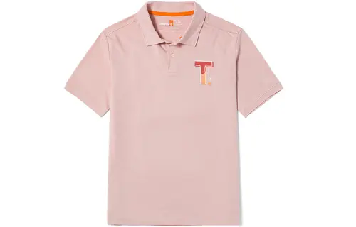Timberland Polo Shirts Men's Light Pink Polo Collar Regular Straight Fit