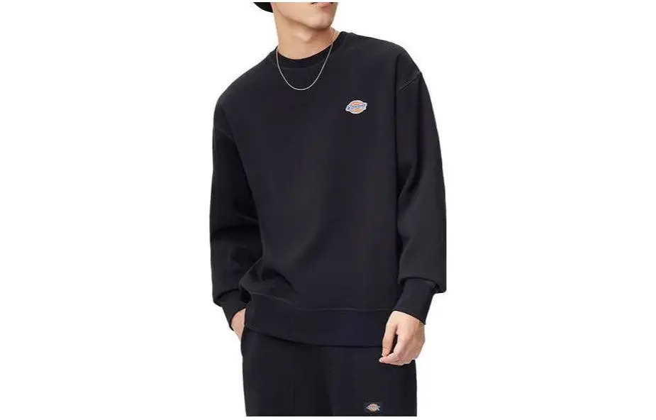 Dickies Sweatshirts Unisex Black Crew Neck Moderate Regular