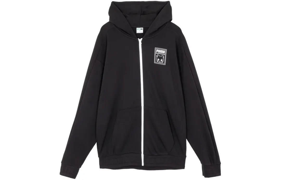 PUMA NEKO GRAPHIC T7 FZ HOODIE Sweatshirt Unisex Black