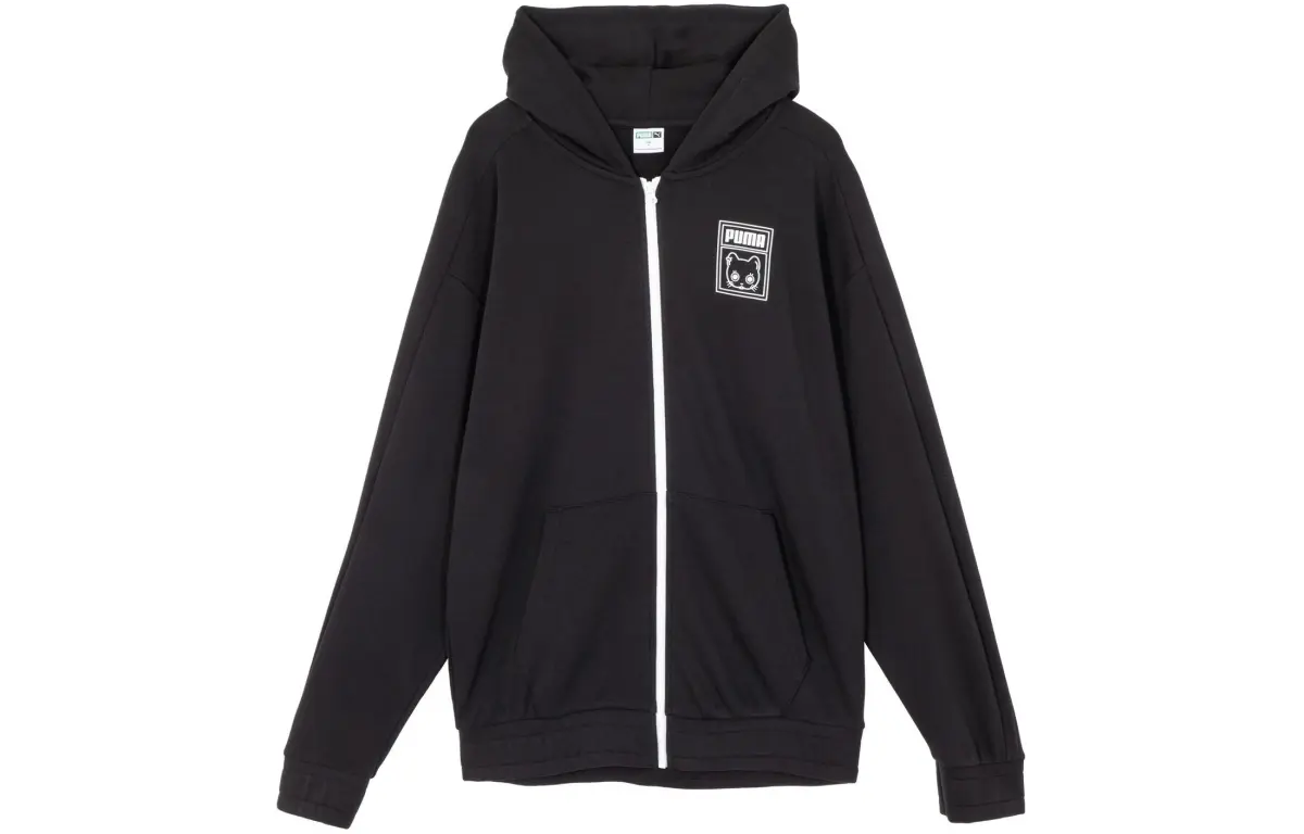PUMA NEKO GRAPHIC T7 FZ HOODIE Sweatshirt Unisex Black